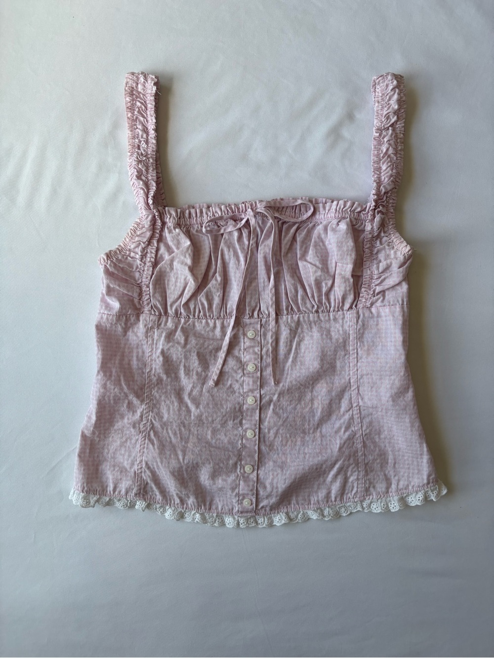 Victoria Secret PINK light Pink frilly lace top